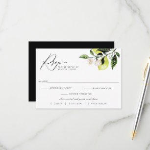 Botanische Lemons Wedding RSVP Keuze Kaart