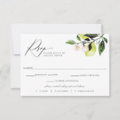 Botanische Lemons Wedding RSVP Keuze Kaart (Voorkant)