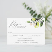 Botanische Lemons Wedding RSVP Keuze Kaart (Staand voorkant)