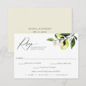 Botanische Lemons Wedding RSVP Keuze Kaart (Voorkant / Achterkant)