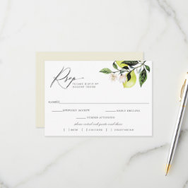 Botanische Lemons Wedding RSVP Keuze Kaart
