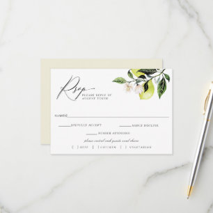 Botanische Lemons Wedding RSVP Keuze Kaart