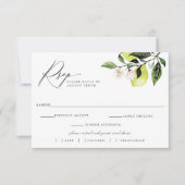 Botanische Lemons Wedding RSVP Keuze Kaart (Voorkant)