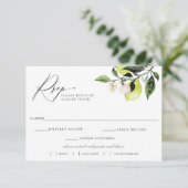 Botanische Lemons Wedding RSVP Keuze Kaart (Staand voorkant)