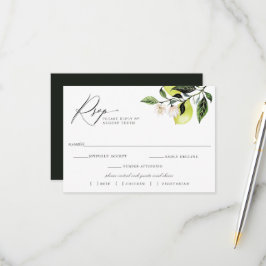 Botanische Lemons Wedding RSVP Keuze Kaart