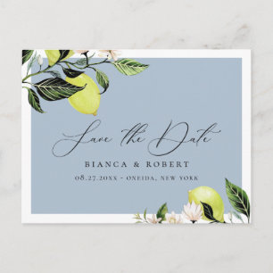 Botanische Lemons Wedding Save the Date Aankondigi Aankondigingskaart