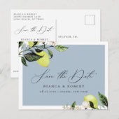 Botanische Lemons Wedding Save the Date Aankondigi Aankondigingskaart (Voorkant / Achterkant)