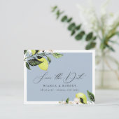 Botanische Lemons Wedding Save the Date Aankondigi Aankondigingskaart (Staand voorkant)
