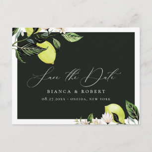 Botanische Lemons Wedding Save the Date Aankondigi Aankondigingskaart