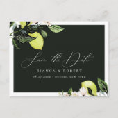 Botanische Lemons Wedding Save the Date Aankondigi Aankondigingskaart (Voorkant)
