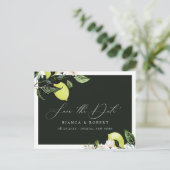 Botanische Lemons Wedding Save the Date Aankondigi Aankondigingskaart (Staand voorkant)