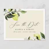 Botanische Lemons Wedding Save the Date Aankondigingskaart (Voorkant)