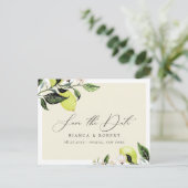 Botanische Lemons Wedding Save the Date Aankondigingskaart (Staand voorkant)
