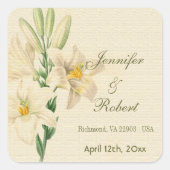 botanische lendenbruiloft vierkante sticker (Voorkant)