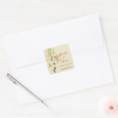  botanische lendenbruiloft vierkante sticker (Envelop)