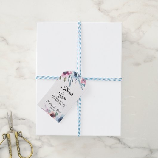 Botanische lente Floral en Chic dank u Cadeaulabel (Met Touw)