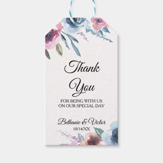 Botanische lente Floral en Chic dank u Cadeaulabel (Voorkant)