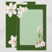 Botanische lente groen briefpapier (Voorkant / Achterkant)