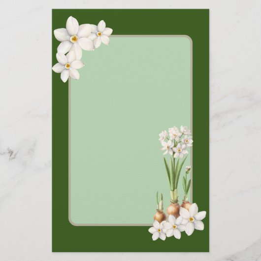 Botanische lente groen briefpapier (Voorkant)