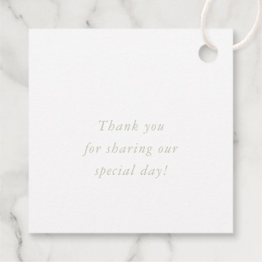 BOTANISCHE LENTE nieuw leven moderne bruiloft sali Bedankjes Labels (Achterkant)