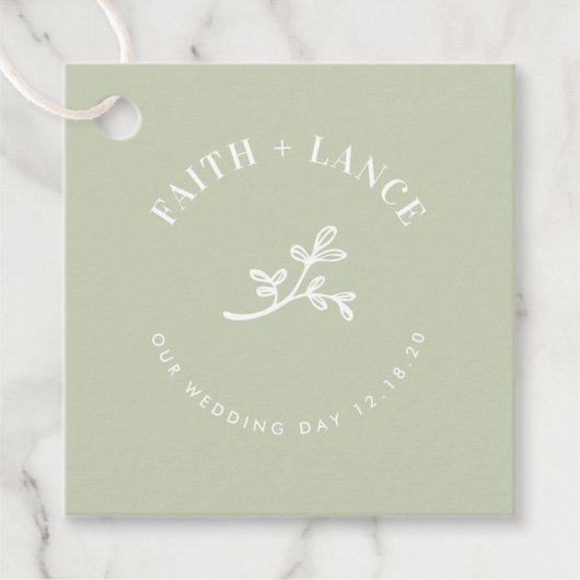 BOTANISCHE LENTE nieuw leven moderne bruiloft sali Bedankjes Labels (Voorkant)