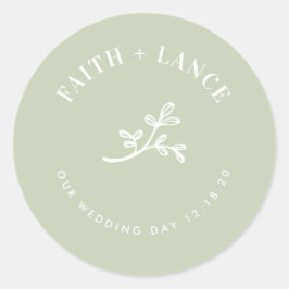 BOTANISCHE LENTE nieuw leven moderne bruiloft sali Ronde Sticker