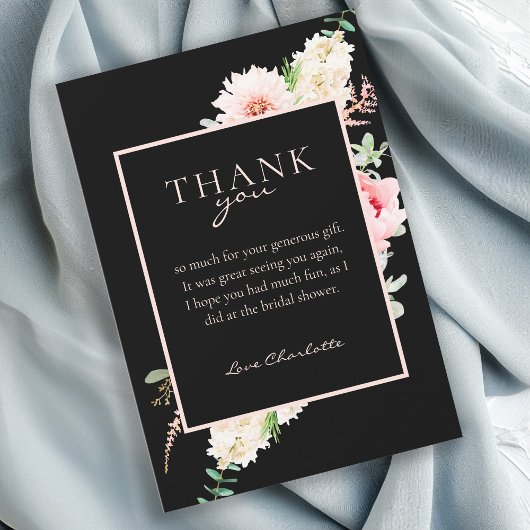 Botanische lente Vrijgezellenfeest "Dank u!" Kaart