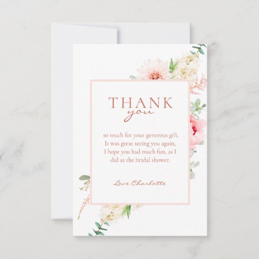 Botanische lente Vrijgezellenfeest "Dank u!" Kaart (Voorkant)