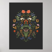 Botanische  lentesbloemen illustratie poster (Voorkant)
