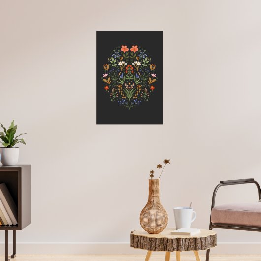 Botanische  lentesbloemen illustratie poster (Woonkamer 3)
