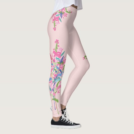 Botanische lentetenbloem leggings (Rechts)