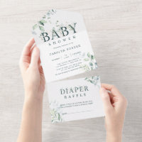 Botanische Letter Jongens Baby Shower | Luier Raff