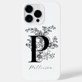 Botanische Letter P Monogram Naam Case-Mate iPhone 14 Pro Max Hoesje