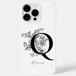 Botanische Letter Q Monogram Naam Case-Mate iPhone 14 Pro Max Hoesje