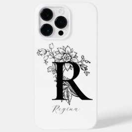 Botanische Letter R Monogram Naam Case-Mate iPhone 14 Pro Max Hoesje