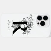 Botanische Letter R Monogram Naam Case-Mate iPhone Case (Achterkant (horizontaal))