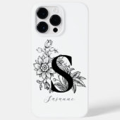 Botanische Letter S Monogram Naam    Case-Mate iPhone Case (Achterkant)