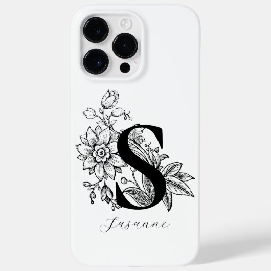 Botanische Letter S Monogram Naam    Case-Mate iPhone Case (Achterkant)