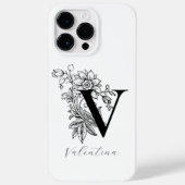 Botanische letter V Monogram Case-Mate iPhone Case (Achterkant)