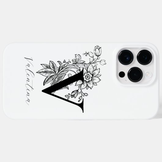 Botanische letter V Monogram Case-Mate iPhone Case (Achterkant (horizontaal))
