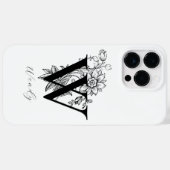 Botanische Letter W Monogram Naam Case-Mate iPhone Case (Achterkant (horizontaal))