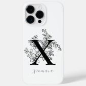 Botanische Letter X Monogram Naam Case-Mate iPhone Case (Achterkant)