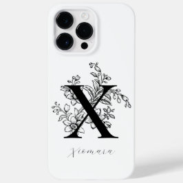 Botanische Letter X Monogram Naam Case-Mate iPhone 14 Pro Max Hoesje