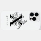 Botanische Letter X Monogram Naam Case-Mate iPhone Case (Achterkant (horizontaal))
