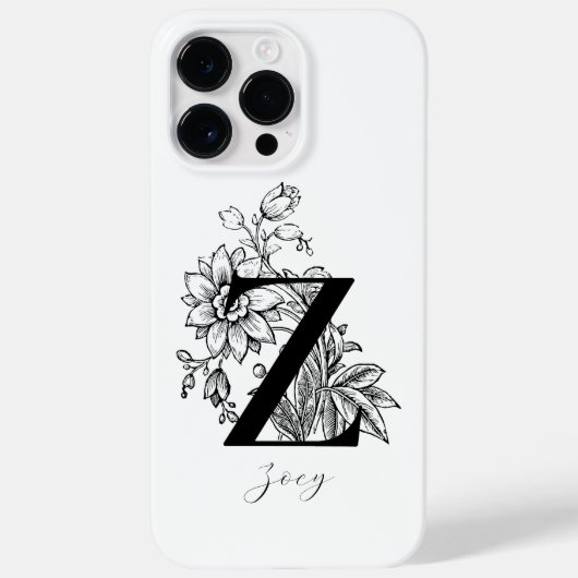 Botanische Letter Z Monogram Naam     Case-Mate iPhone Case (Achterkant)
