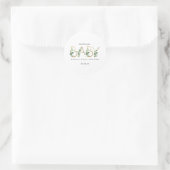 Botanische Lettering Minimalistisch Baby shower Ronde Sticker (Tas)