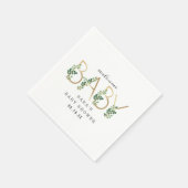 Botanische Lettering Minimalistisch baby shower Servet (Hoek)