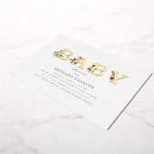 Botanische Lettering Poppies Baby Shower Goud Folie Uitnodiging (Gedraaid)