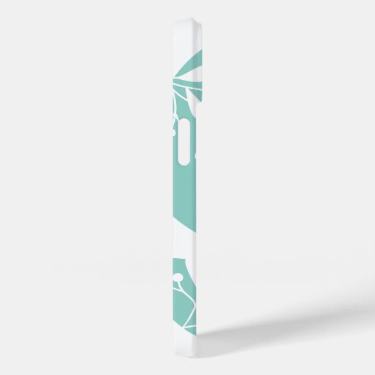 Botanische Lichtblauwe Gepersonaliseerde Bloemen Case-Mate iPhone Case (Achterkant / Rechts)