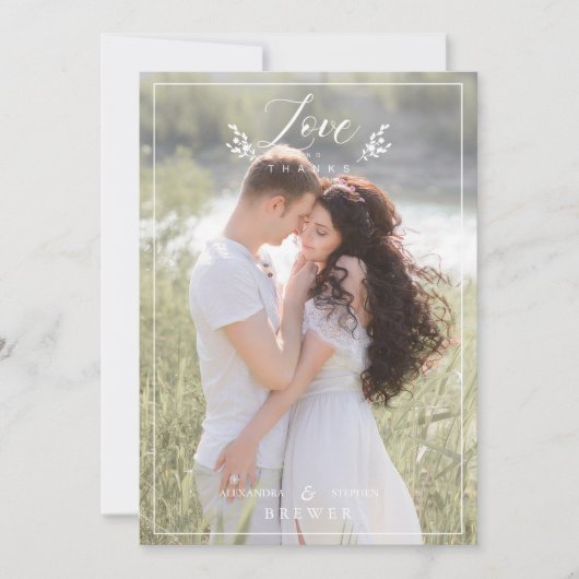 Botanische liefde en Bedankt Aangepast fotohuwelij (Voorkant)